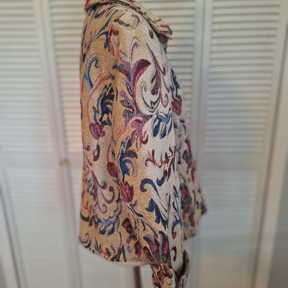 Vtg oscar de la renta floral tapestry blazer coat sz 14 - Picture 6 of 9